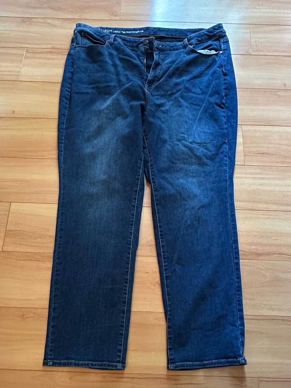 Talbots Flawless Indigo Straight-Leg Jeans  high waist blue denim 22W plus size